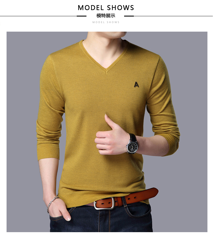 Hengyuan Xiangchunqiu thanh niên nam cổ chữ V phiên bản Hàn Quốc của xu hướng áo len mỏng tay dài đan mỏng đan áo khoác nam trung niên