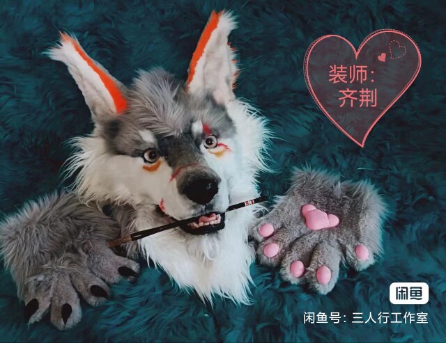 furry福瑞/兽装 三人行 兽装写实狼头骨3d打印头骨犬科头骨狼送绞链包安装 Three rows furry福瑞/兽装 三人行 兽装写实狼头骨3d打印头骨犬科头骨狼送绞链包安装 Three rows