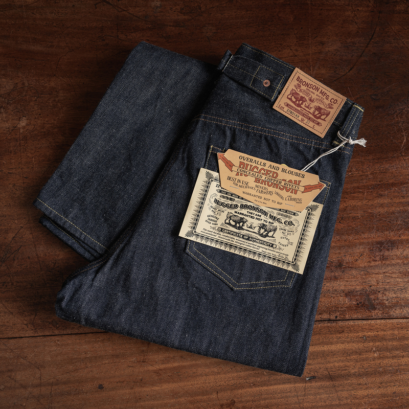 Bad Dog Bronson Old Era 37801Xx Original Color Red-Ear Denim Straight-Leg Loose Wide-Leg Jeans Paris Buckle