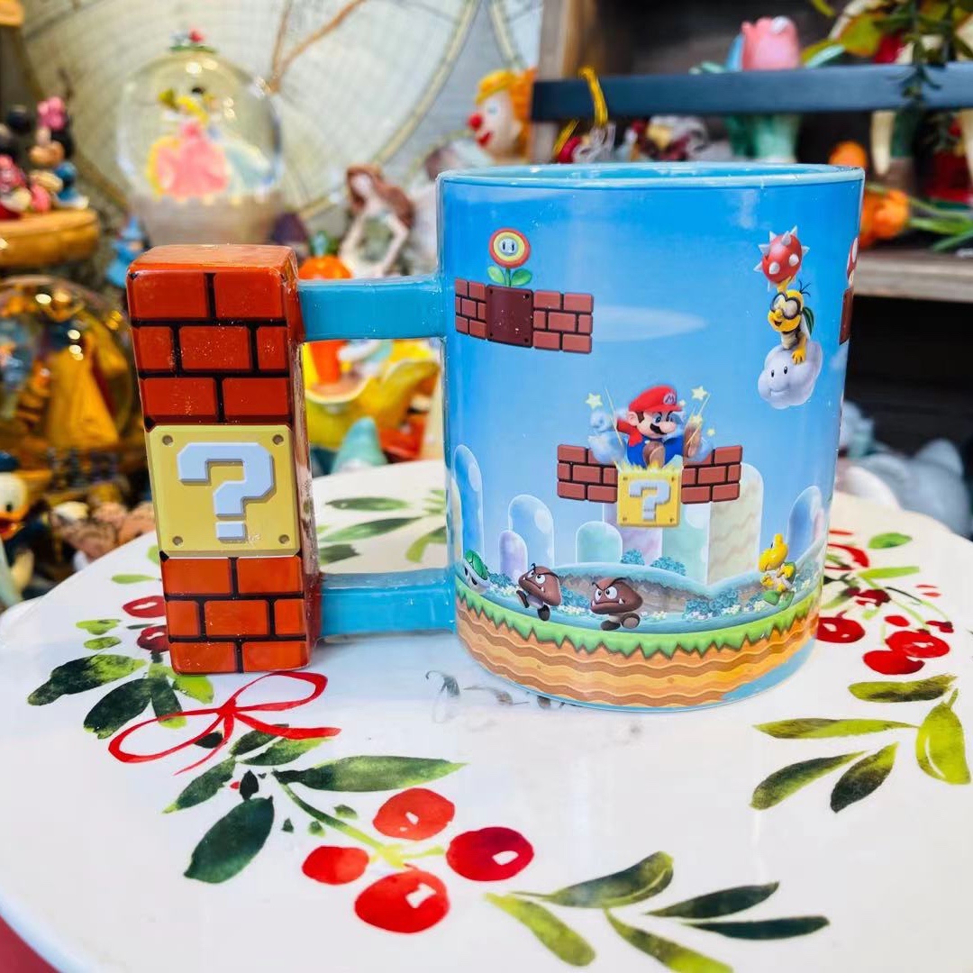 Super Marie Mario Ghost Question Rock Cup Ceramic Cup Coffee Cup Candy Candy