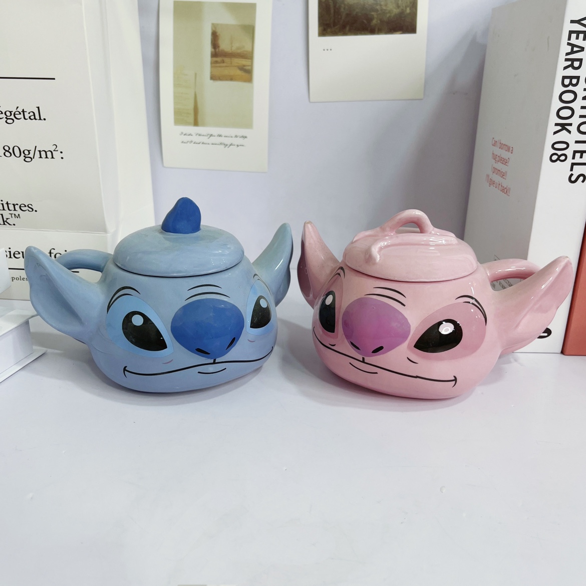 Interstellar baby Stitch Angel cup Stitch ceramic mug cute creative cartoon personality made couple