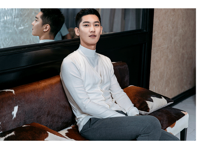 5 màu Horizon Men Mùa thu và mùa đông quý ông Slim áo nịt len ​​hai dây phiên bản Hàn Quốc áo hoodie nam