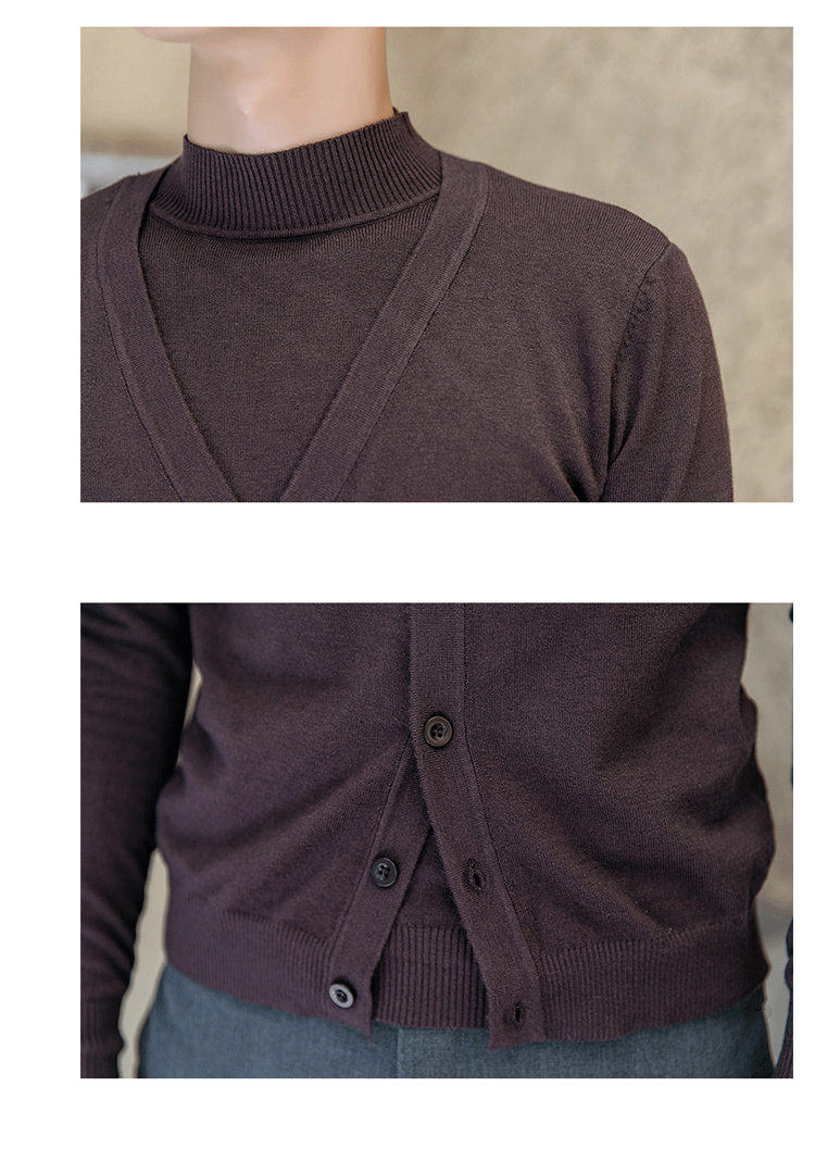5 màu Horizon Men Mùa thu và mùa đông quý ông Slim áo nịt len ​​hai dây phiên bản Hàn Quốc áo hoodie nam