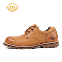 (Ex-gratia) Martin shoes Male genuine leather short boots No Rot Tooling Shoes Retro Inglén Leisure 100 hitch low help head