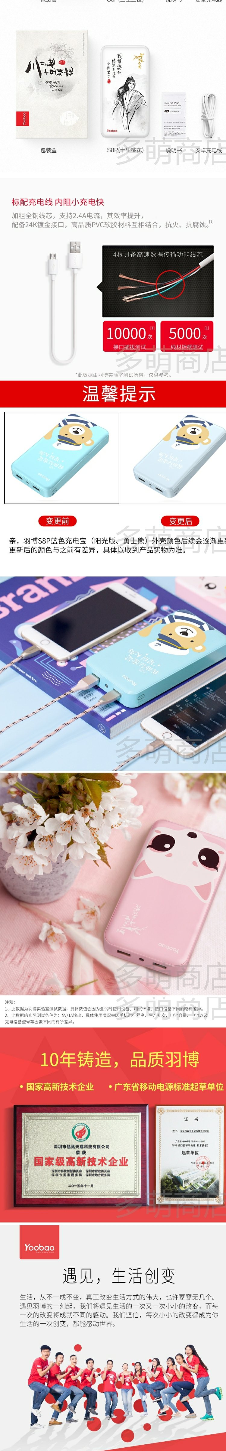 Yoobao Yu Bo sạc kho báu 20000 mAh Sansheng III Shili đào điện thoại di động dung lượng lớn - Ngân hàng điện thoại di động pin sạc