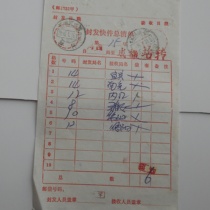 Jixi express mail stamp 96 1 16 total list of postal express mail Chengdu terminal stamp transit double stamp is still clear