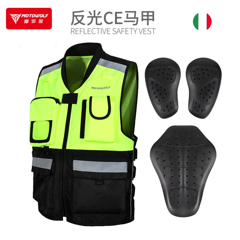 Modo wolf motorcycle team riding printing vest male reflective rider safety anti-fall protective vest protective gear