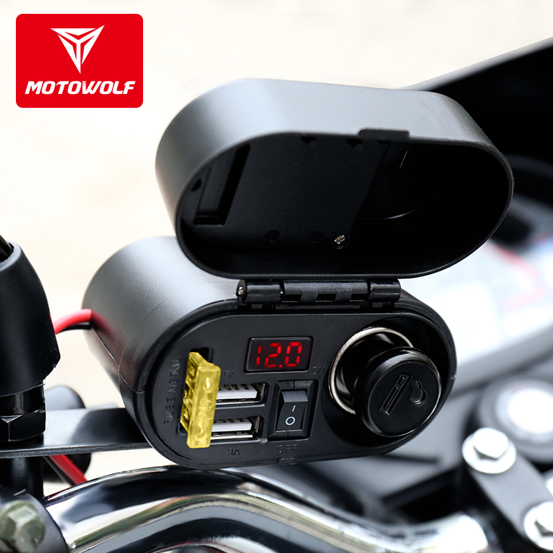 Motorcycle electric car car fast charging mobile phone dual USB modified charger scooter 12V universal waterproof cigarette lighter