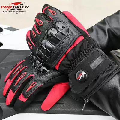 Locomotive gloves thickened and velvet winter men's waterproof and cold-proof Knight locomotive anti-drop warm long touch screen full finger