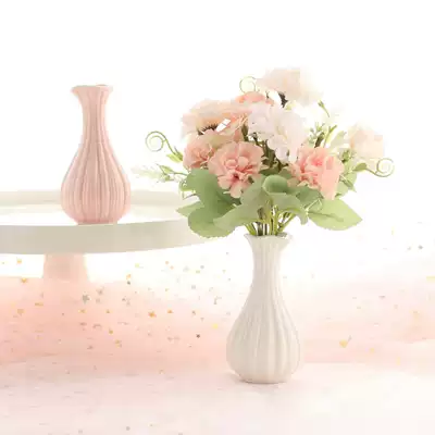 Mini simulation fake flower set rose plastic dried flower home interior decoration ornaments small fresh creative potted plants