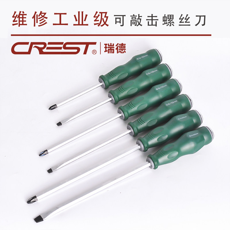 Knockable Screwdriver with Strong Magnetic Core, Flathead and Phillips Head, Multi-Functional Screwdriver, Ultra-Hard Industrial-Grade Hardware Tool