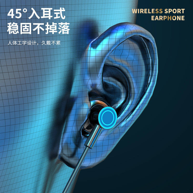Wireless Bluetooth Headset, Neck-Mounted, Ultra-Long Standby Life, Suitable for Apple, Huawei, Oppo, Xiaomi, Universal