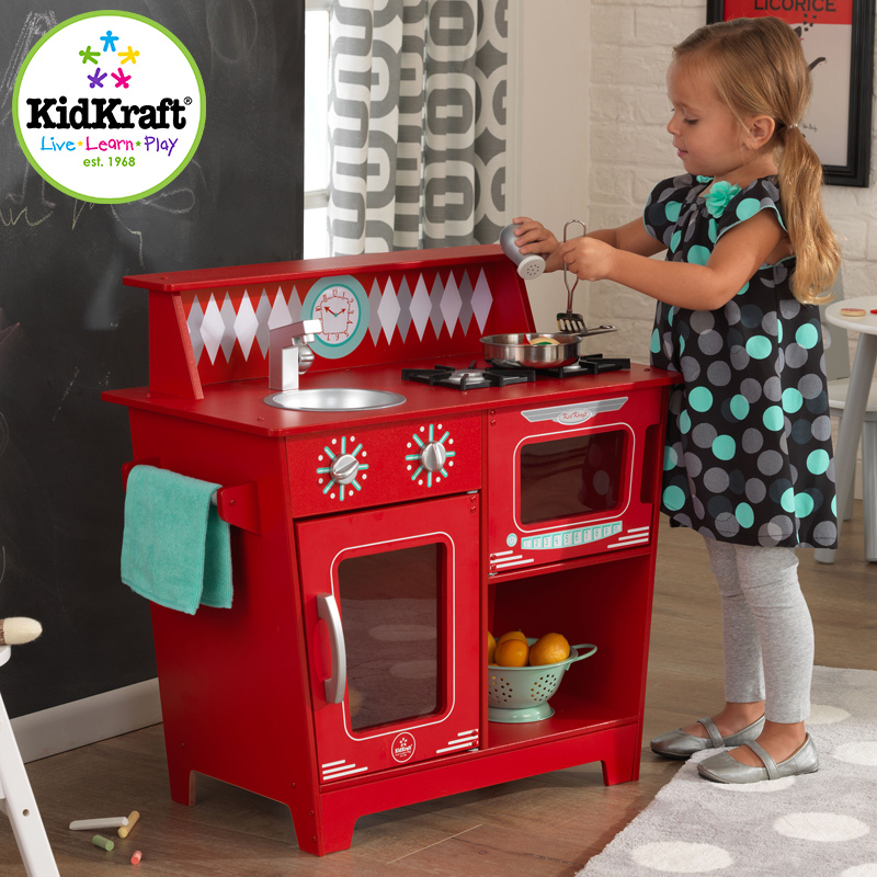 American KidKraft house kitchen toy elf cabinet baby cooking 3-4-5 years old boys and girls
