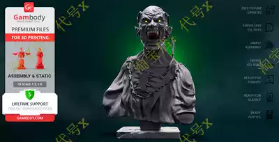 Cyberpunk vampire bust split 3D printing model data stl character model high-precision material file