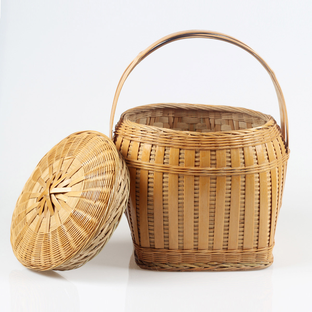 storage basket food basket portable blue bamboo basket fruit basket tea basket handmade bamboo with lid bamboo basket bamboo shopping basket