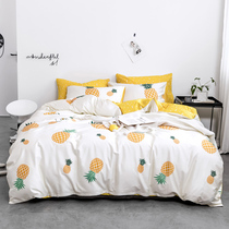 Ning Ha home textile cotton twill three-piece set four-piece dormitory bedding pure cotton simple Nordic IDDY pastoral style