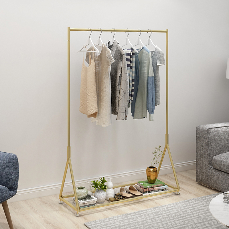 Nordic coat rack Clothes rack Indoor hanging rack Single rod bedroom drying rack Floor-to-ceiling simple drying rod