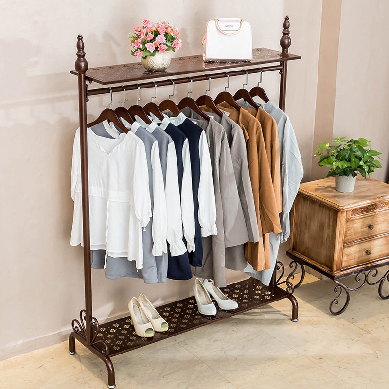 Clotheshorse Floor Single Lever Type Home Bedroom Placing Hanger Indoor Balcony Iron Clotheshorse Room Hanging Clothes Rack
