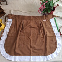 Cotton bust apron Kitchen restaurant baking housework apron European and American pastoral style pink carmine powder