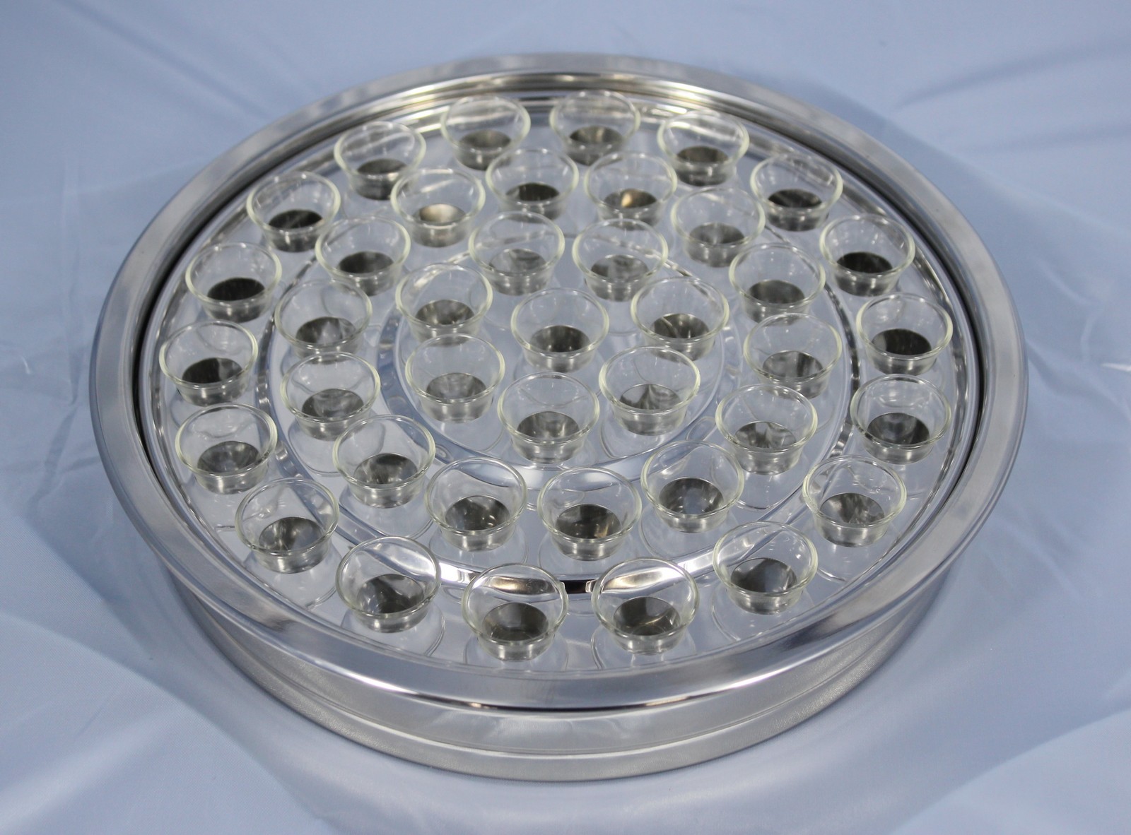 Stainless steel Holy Communion tray One layer delivered 48 glass Holy Communion with Saint-cutlery Saint-cutlery