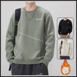 Демисезонная футболка, утепленный спортивный лонгслив для отдыха, круглый воротник