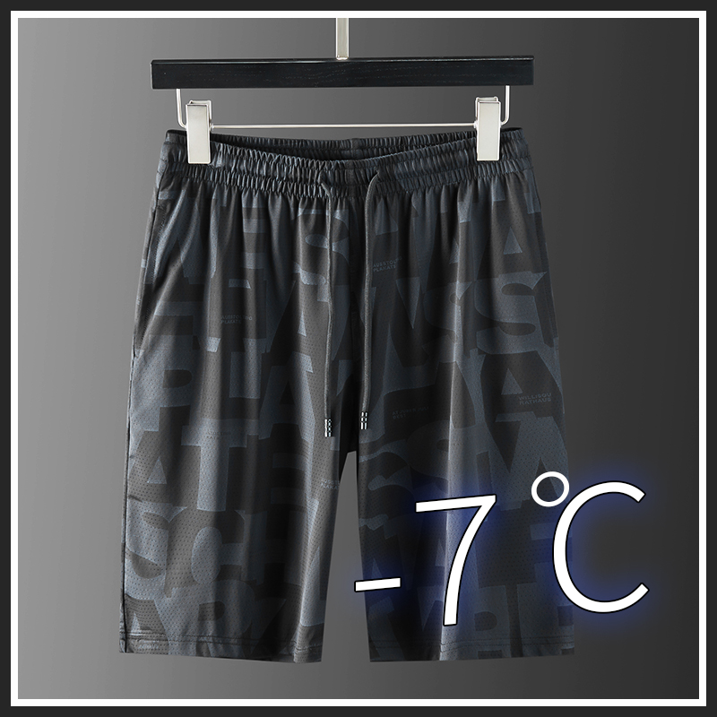 2023 Summer Ice Wire Bowl Men Shorts Leisure Five - Scale Pants Wear Sports Pants Dry