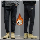 Демисезонные утепленные джинсы, повседневные брюки, бархатные штаны, оверсайз