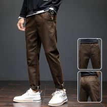 2021 new long pants mens casual pants Spring and Autumn Winter Korean trend joker loose straight slim mens pants
