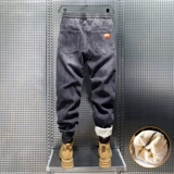 Демисезонные удерживающие тепло джинсы, утепленные штаны, оверсайз