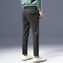 Casual trousers mens 2021 autumn and winter New sanding mens pants loose straight middle-aged dad corduroy autumn wear