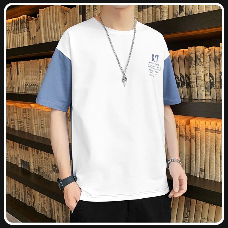 Short-sleeved T-shirt men's 2022 spring and summer new half-sleeved T-shirt ins tide brand trend all-match loose men's top