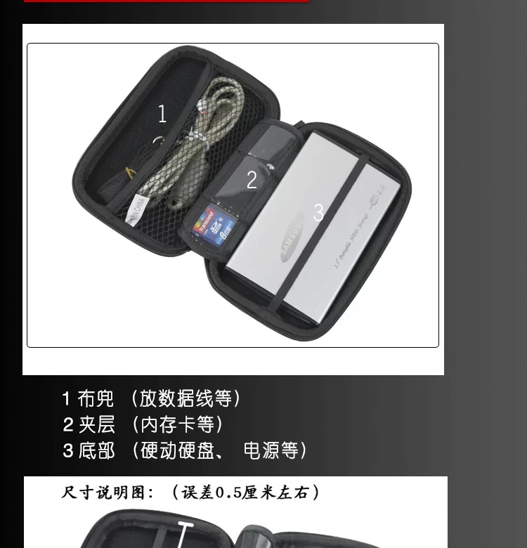 Gói bưu điện thoại di động 2.5 inch gói điện thoại di động sạc kho báu túi U đĩa U lá chắn lưu trữ túi gói hoàn thiện kỹ thuật số hộp đựng airpod pro