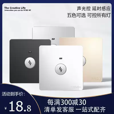 TCL Dbc86 concealed voice control delay sound and light control induction corridor black Gray intelligent second-line panel control LED light