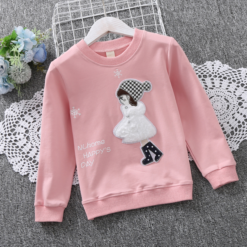 Girls thick T-shirt pie spring and autumn cotton thin cotton thin wear large children's sleeve T-shirt children girl baby hit undershirt