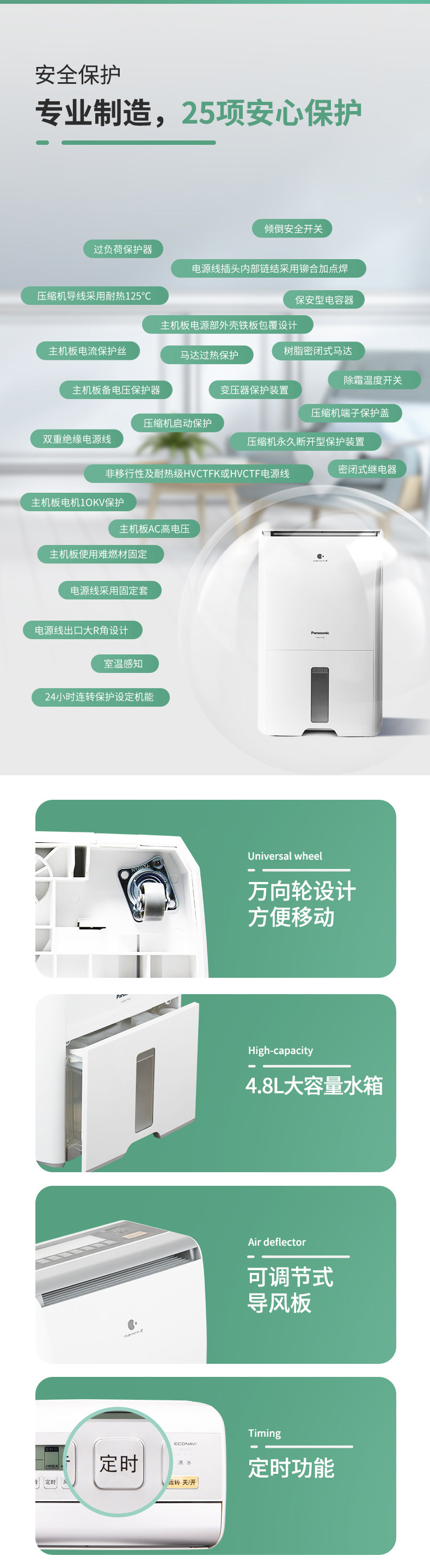 товар из китая 松下除湿机家用f60c1yx回南天吸湿器卧室室内大功率抽湿机除湿器 Panasonic