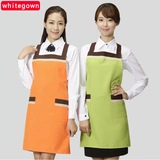 [Whitegown] Новый фартук корейский апрельский кафе кафе -ресторан Gongfang Институт и униформный дом чистый апрель