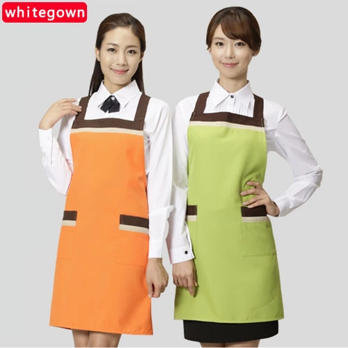 [Whitegown] Новый фартук корейский апрельский кафе кафе -ресторан Gongfang Институт и униформный дом чистый апрель