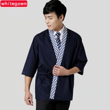 Японский стиль шеф -повара ресторан японский магазин суши Seven -точный рукав осень и зимний униформ корейский повар повара