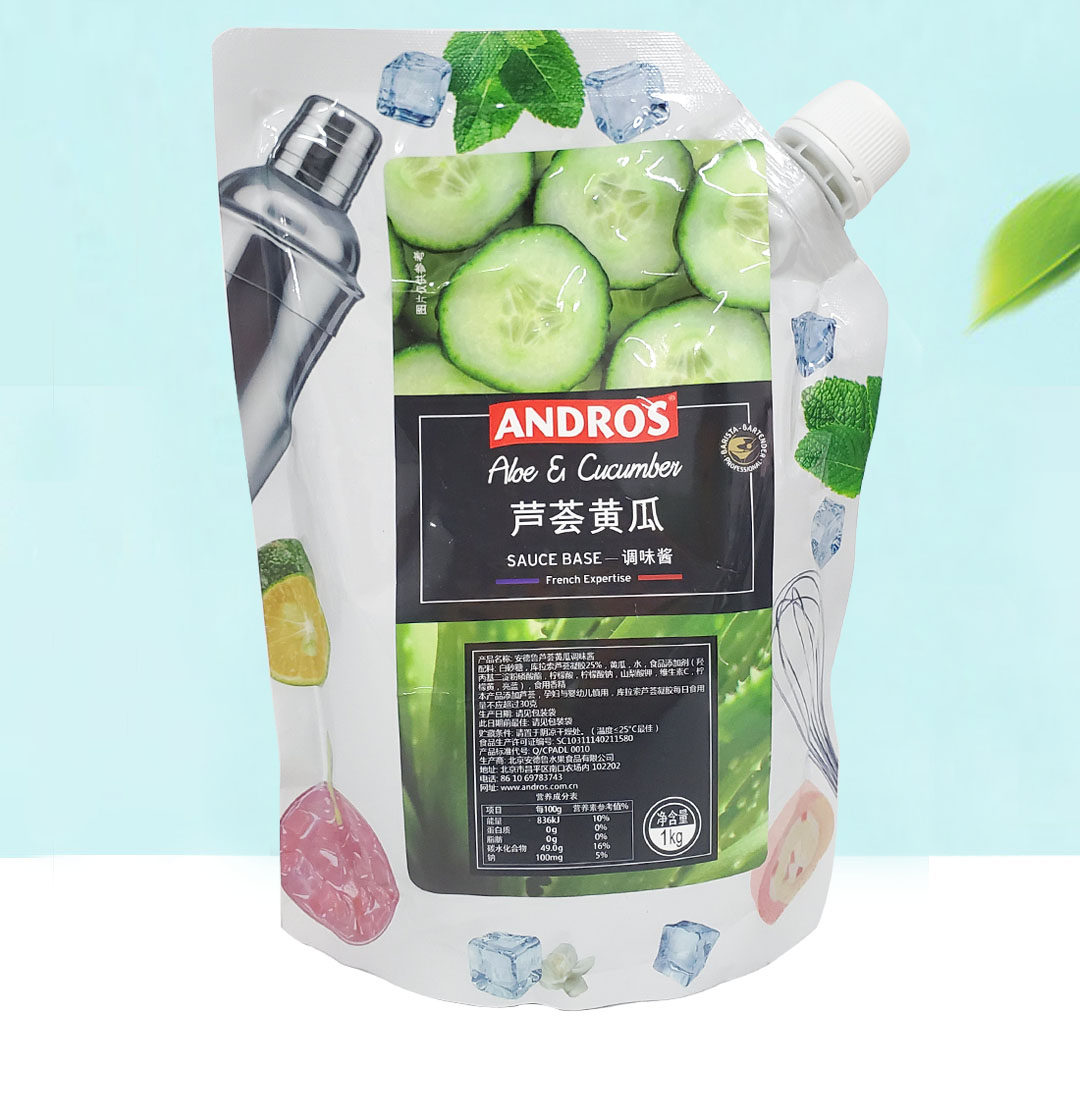 Andrew Aloe vera cucumber jam Aloe vera sauce Cucumber sauce Aloe vera cucumber sauce granular pulp 1kg