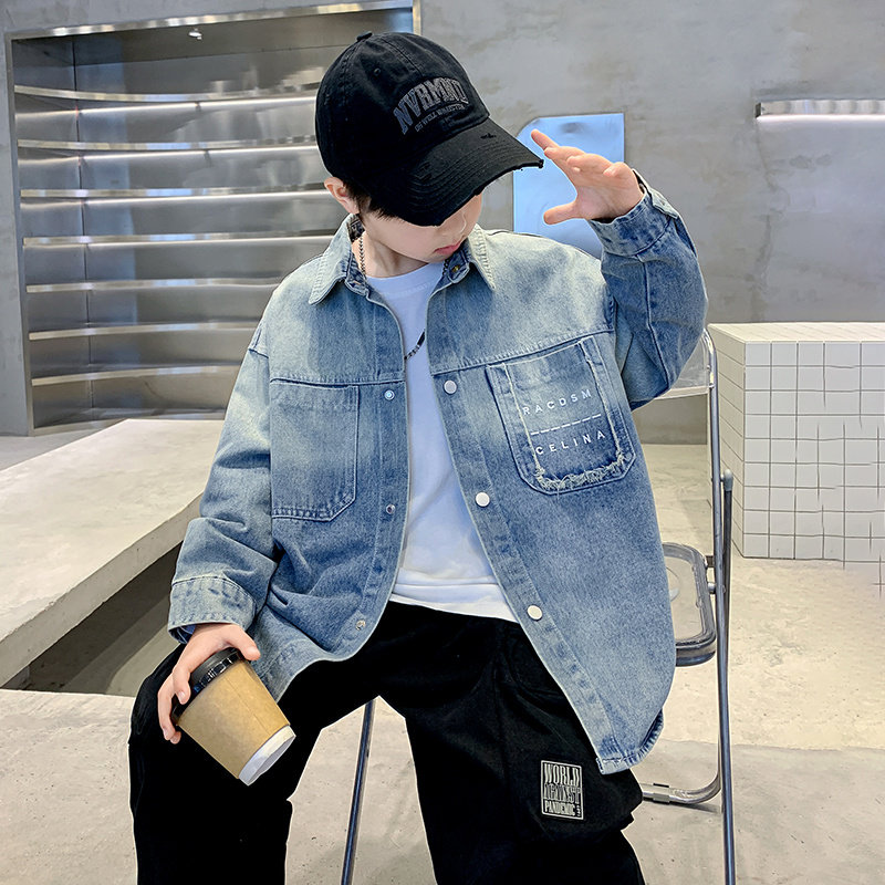 Fashion Boys Denim Blazer ? 2025 New Boys' Denim Jacket: Never Out