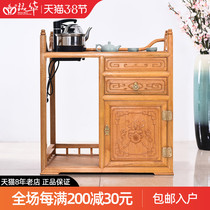 Red Wood Furniture Gold Silk Nanmu Tea Water Cabinet Solid Wood Chinese Style Tea Cabinet Small Family Dining Side Cabinet Charged magnetic stove