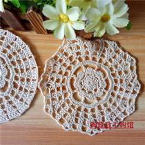 Tao elegant pure handmade crochet hook cotton lace hollow woven table mat coaster tablecloth 23 colors customized