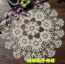 Tao elegant pure handmade crochet hook cotton lace hollow woven table mat coaster tablecloth 20 multi-color customized