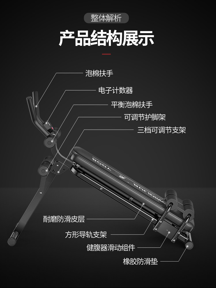 Sit-Up Fitness Equipment, Home Sit-Up Board, Lazy Abdominal Curling Machine, Abdominal Muscle Training, Waist Slimming, Abdominal Exercise Auxiliary Device