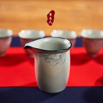 Grass people hand-painted hibiscus Road cup tea division antique ceramic tea set under glaze color Cup Tea Sea uniform Cup