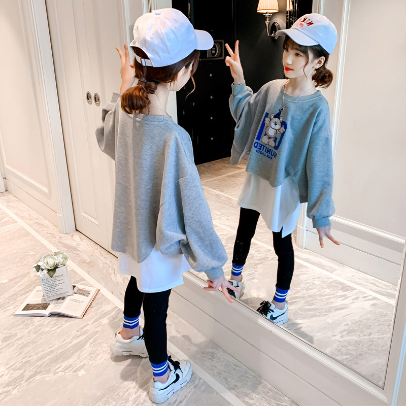 Girls Net red suit spring and autumn 2022 new Korean edition childhood style loose casual suit two pieces