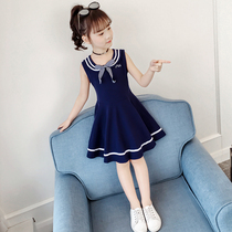 Girls dress for dress and summer clothing 2022 new children foreign air vest skirt Summer thin little girl College Wind Dresses