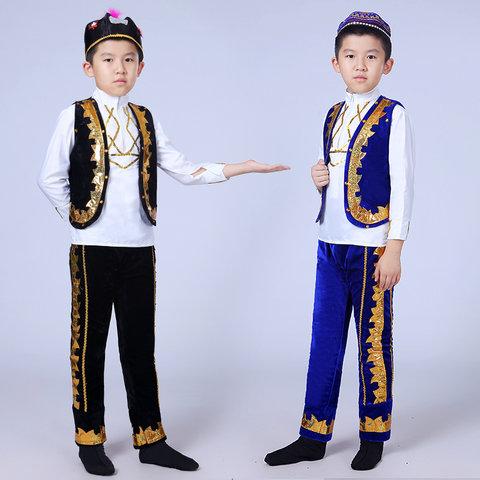 Tân Cương Uygur thiểu số Hui Kazakhstan sân khấu biểu diễn trang phục biểu diễn vũ đạo quần áo nam trang phục dân tộc các nước