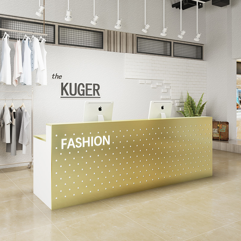 Stainless steel bar cashier counter hotel milk tea shop beauty salon counter hotel Li Kun shop reception desk simple