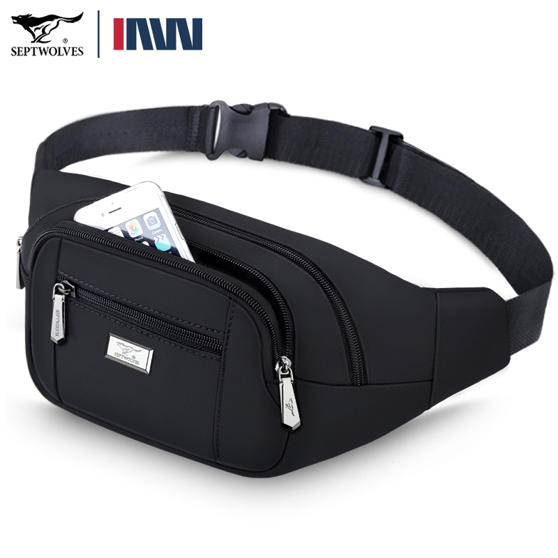 Septwolves Waist Bag Men's Multifunctional Outdoor Sports Running Phone Bag Large Capacity Crossbody Cashier Canvas Waist Bag